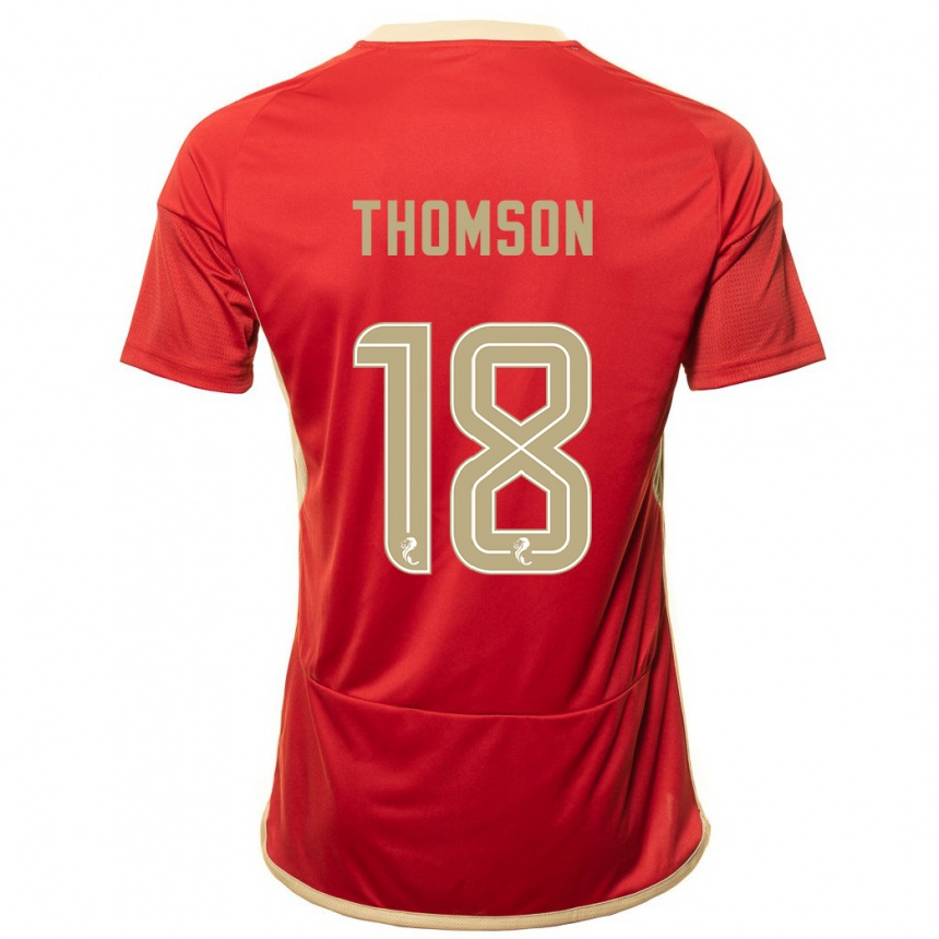 Hombre Fútbol Camiseta Eva Thomson #18 Rojo 1ª Equipación 2023/24 Perú