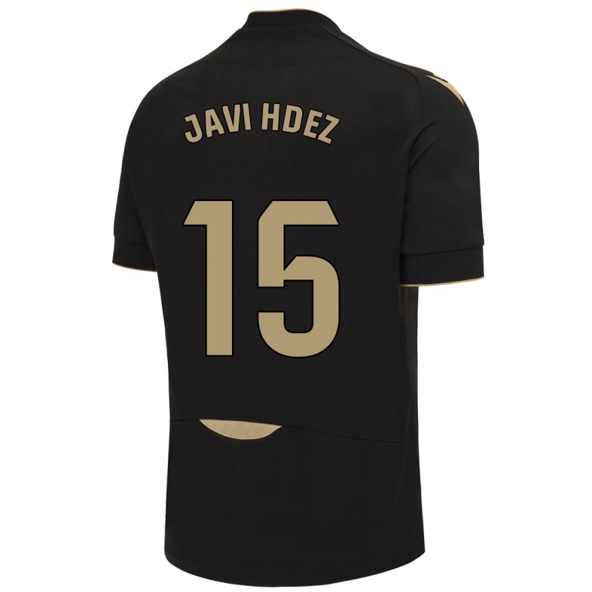 Hombre Fútbol Camiseta Javi Hernández #15 Negro 2ª Equipación 2023/24 Perú