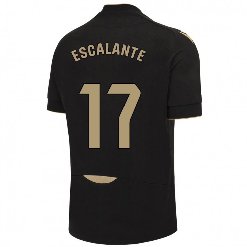 Hombre Fútbol Camiseta Gonzalo Escalante #17 Negro 2ª Equipación 2023/24 Perú