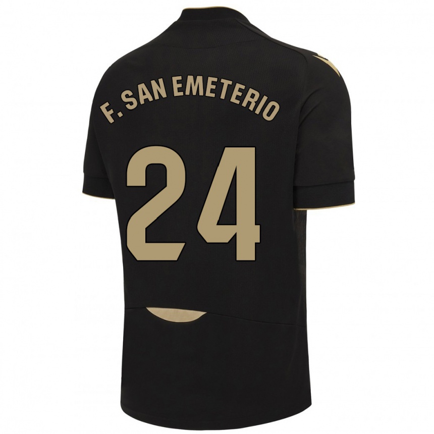 Hombre Fútbol Camiseta Fede San Emeterio #24 Negro 2ª Equipación 2023/24 Perú