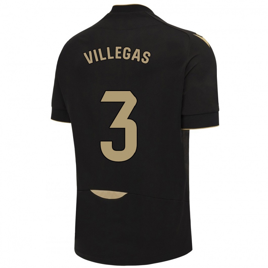 Hombre Fútbol Camiseta Virginia Villegas Rico #3 Negro 2ª Equipación 2023/24 Perú