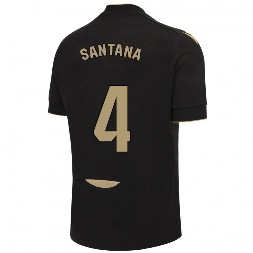 Hombre Fútbol Camiseta María Del Carmen Santana Vázquez #4 Negro 2ª Equipación 2023/24 Perú