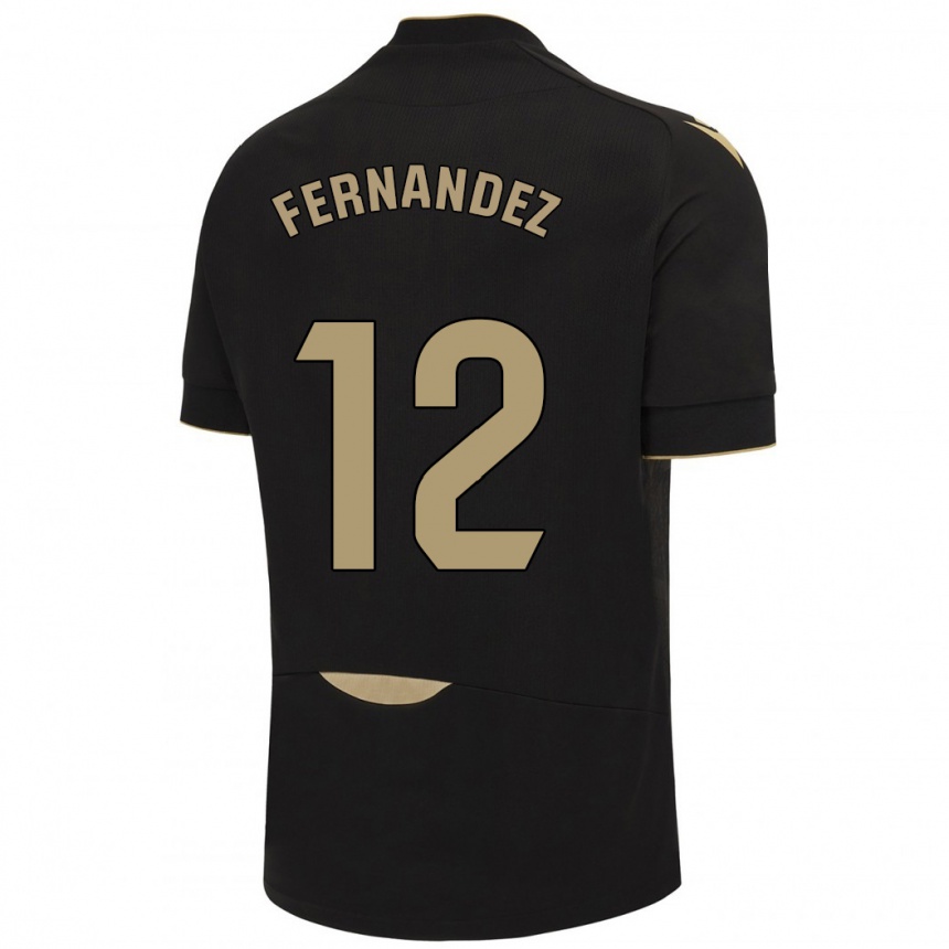 Hombre Fútbol Camiseta Sandra Fernández León #12 Negro 2ª Equipación 2023/24 Perú