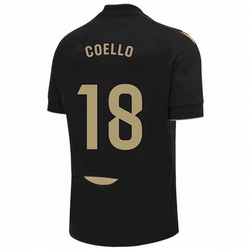 Hombre Fútbol Camiseta María Del Carmen Coello Vidal #18 Negro 2ª Equipación 2023/24 Perú