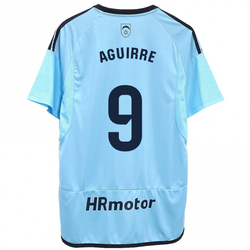 Hombre Fútbol Camiseta Jorge Aguirre #9 Azul 2ª Equipación 2023/24 Perú