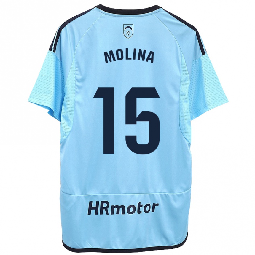 Hombre Fútbol Camiseta Guillem Molina #15 Azul 2ª Equipación 2023/24 Perú