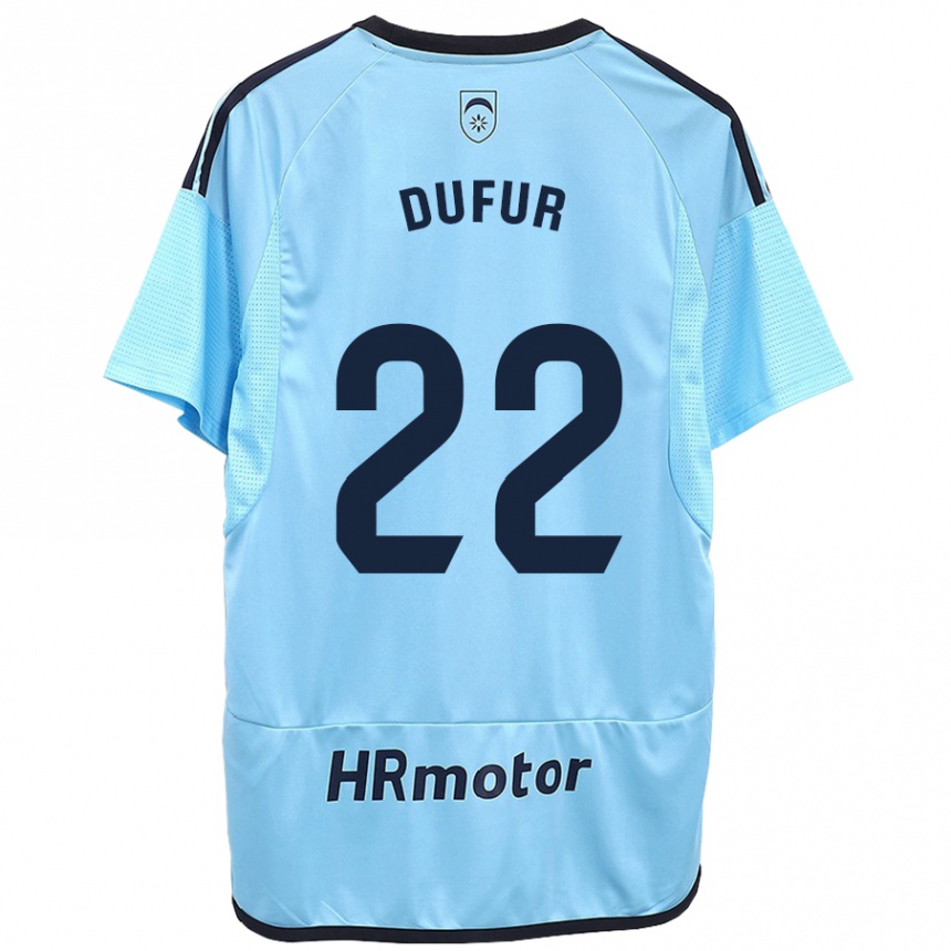 Hombre Fútbol Camiseta Ander Dufur #22 Azul 2ª Equipación 2023/24 Perú