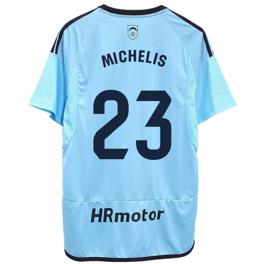 Hombre Fútbol Camiseta Nikolaos Michelis #23 Azul 2ª Equipación 2023/24 Perú