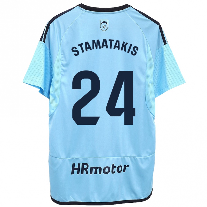 Hombre Fútbol Camiseta Dimitrios Stamatakis #24 Azul 2ª Equipación 2023/24 Perú