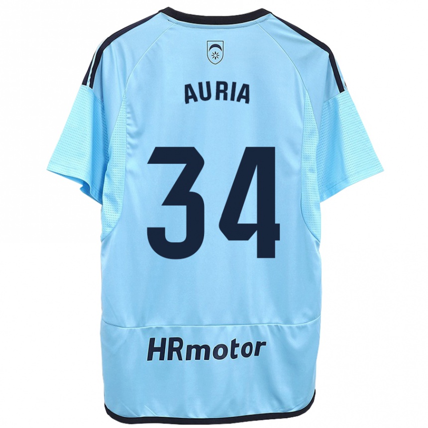 Hombre Fútbol Camiseta Miguel Auria #34 Azul 2ª Equipación 2023/24 Perú