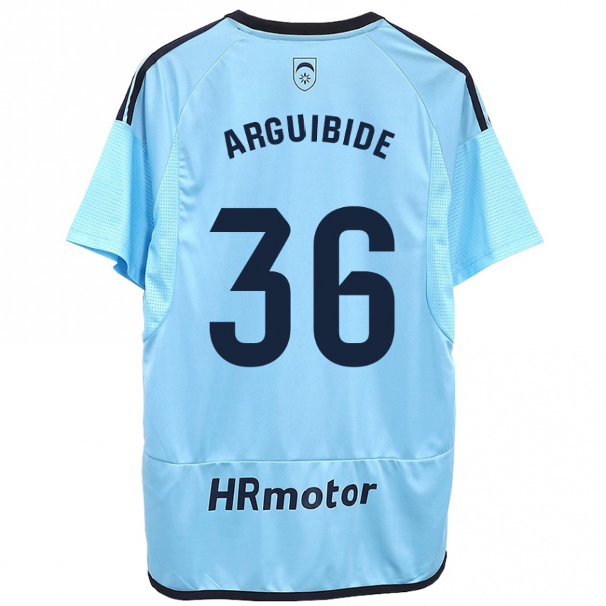 Hombre Fútbol Camiseta Iñigo Arguibide #36 Azul 2ª Equipación 2023/24 Perú