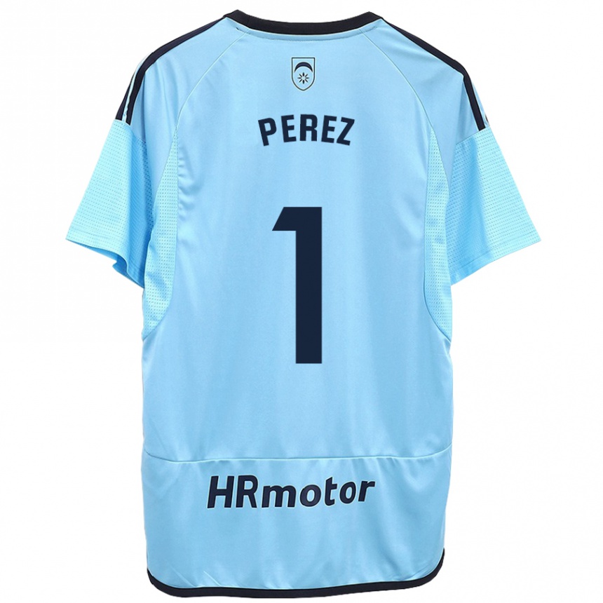 Hombre Fútbol Camiseta Silvia Pérez Fernández De Romarategui #1 Azul 2ª Equipación 2023/24 Perú