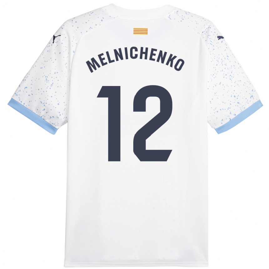 Hombre Fútbol Camiseta Dmytro Melnichenko #12 Blanco 2ª Equipación 2023/24 Perú