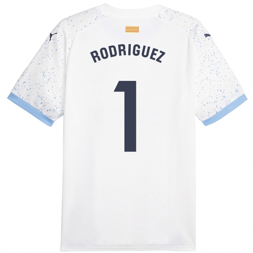 Hombre Fútbol Camiseta Maria Rodríguez #1 Blanco 2ª Equipación 2023/24 Perú