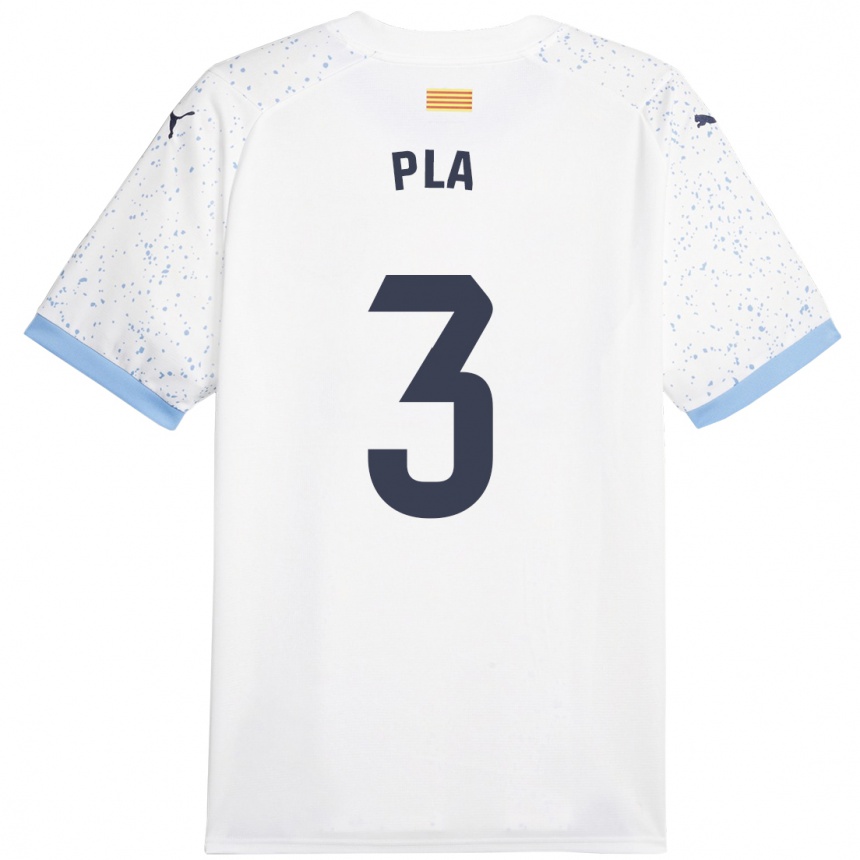 Hombre Fútbol Camiseta Marta Pla #3 Blanco 2ª Equipación 2023/24 Perú