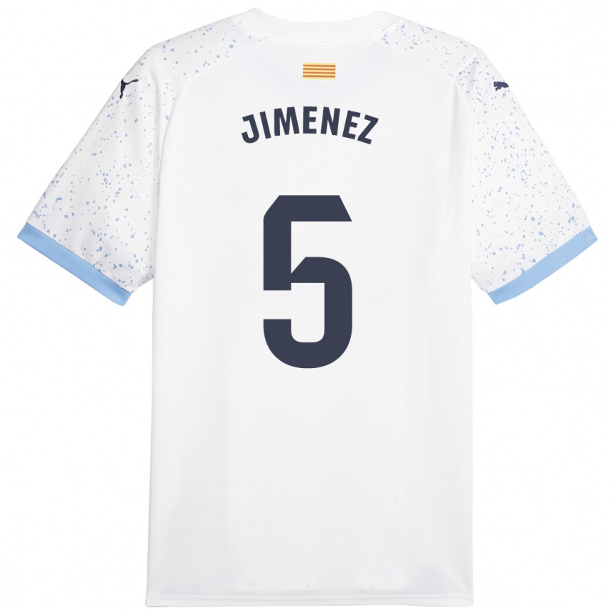 Hombre Fútbol Camiseta Ángela Jiménez #5 Blanco 2ª Equipación 2023/24 Perú