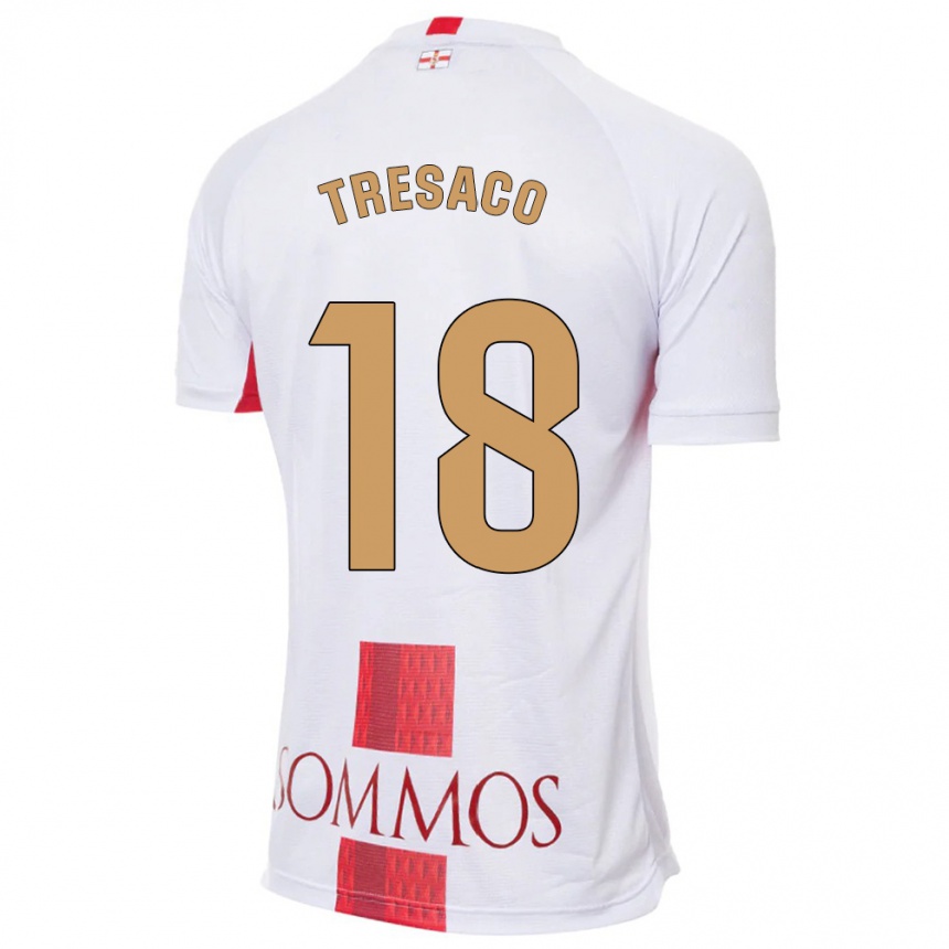 Hombre Fútbol Camiseta Rafa Tresaco #18 Blanco 2ª Equipación 2023/24 Perú