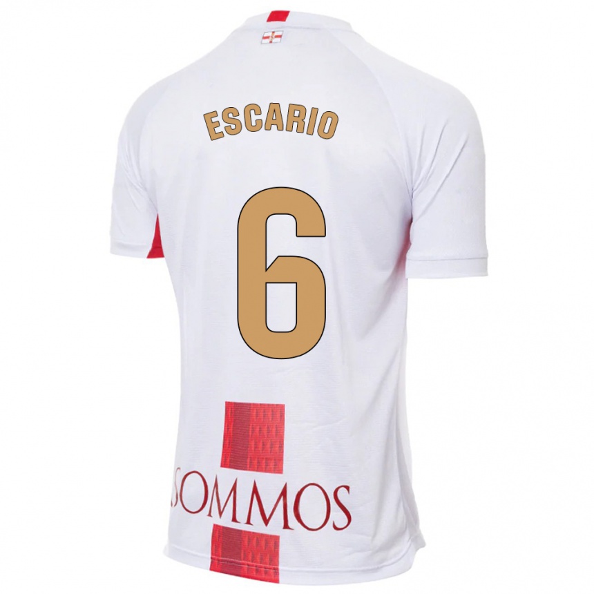 Hombre Fútbol Camiseta Jaime Escario #6 Blanco 2ª Equipación 2023/24 Perú