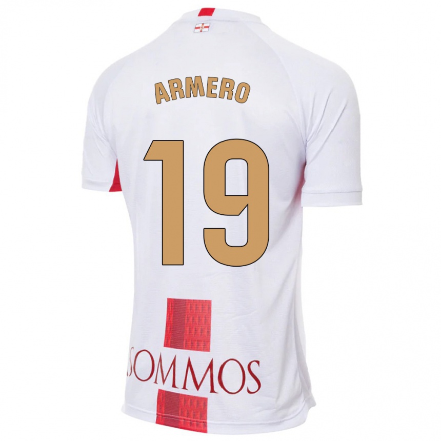 Hombre Fútbol Camiseta Sergi Armero #19 Blanco 2ª Equipación 2023/24 Perú