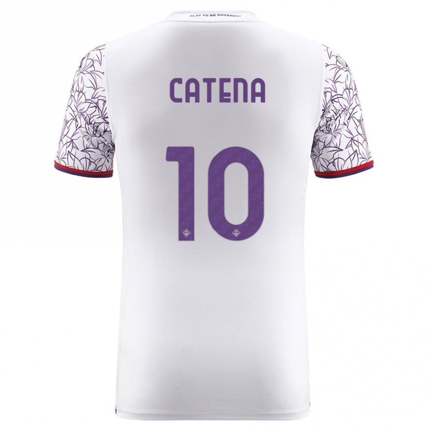 Hombre Fútbol Camiseta Michaela Catena #10 Blanco 2ª Equipación 2023/24 Perú