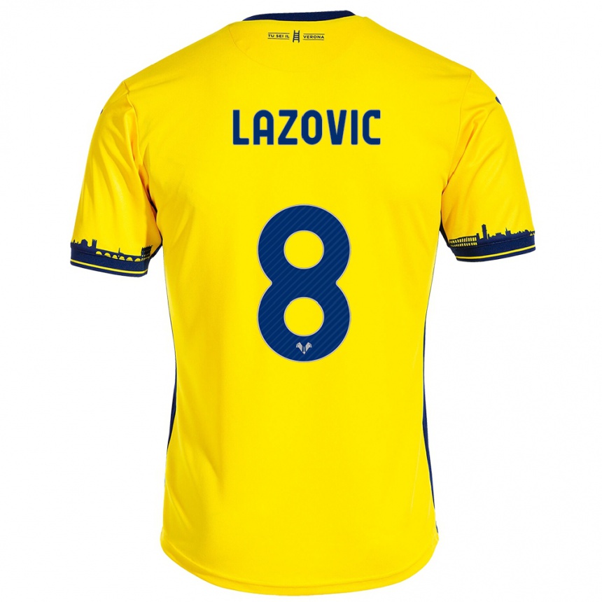 Hombre Fútbol Camiseta Darko Lazović #8 Amarillo 2ª Equipación 2023/24 Perú