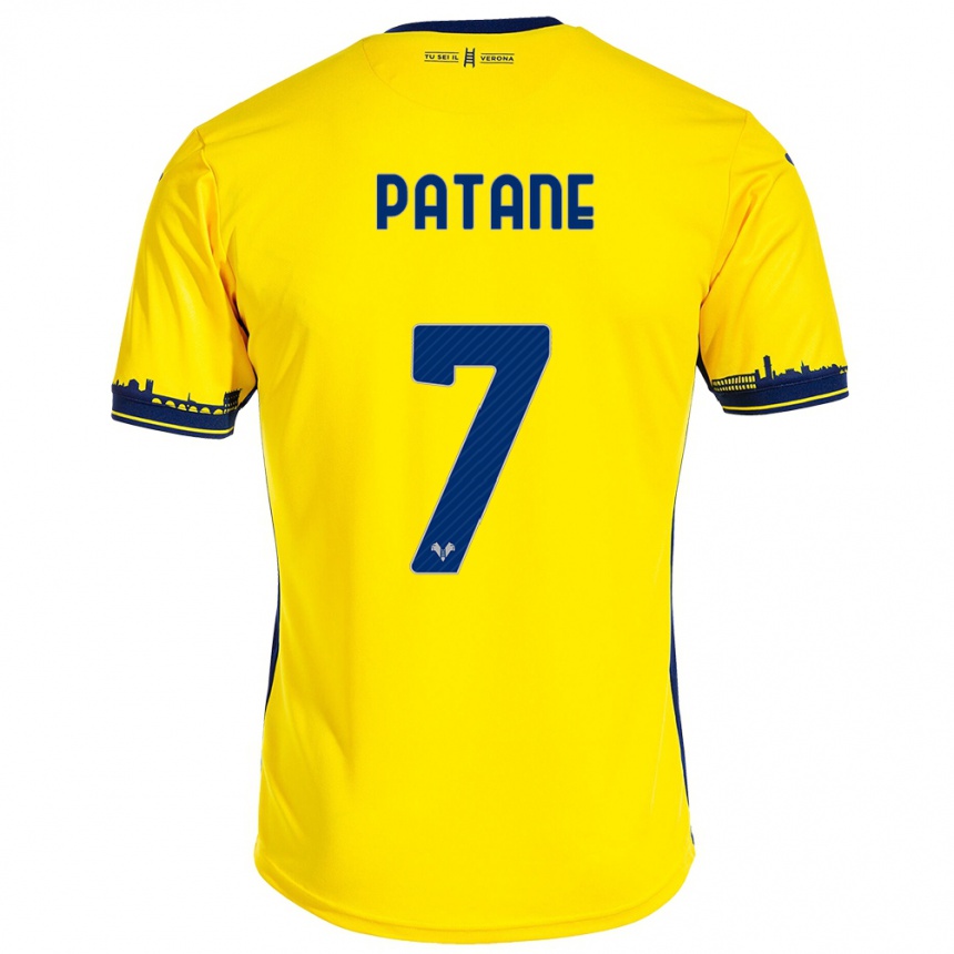 Hombre Fútbol Camiseta Nicola Patanè #7 Amarillo 2ª Equipación 2023/24 Perú