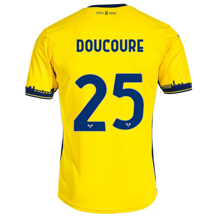 Hombre Fútbol Camiseta Mamedi Doucouré #25 Amarillo 2ª Equipación 2023/24 Perú