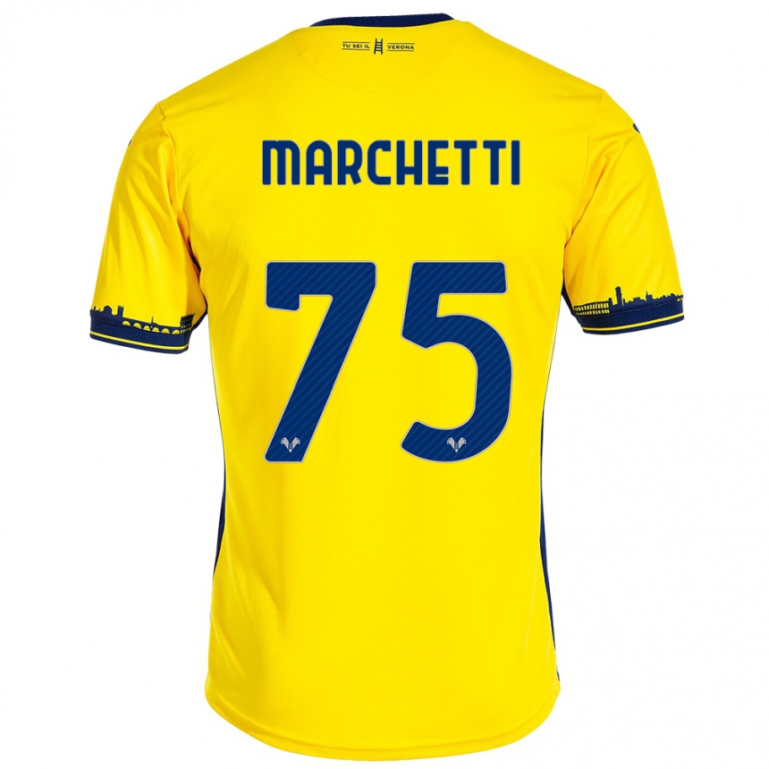 Hombre Fútbol Camiseta Nicolò Marchetti #75 Amarillo 2ª Equipación 2023/24 Perú