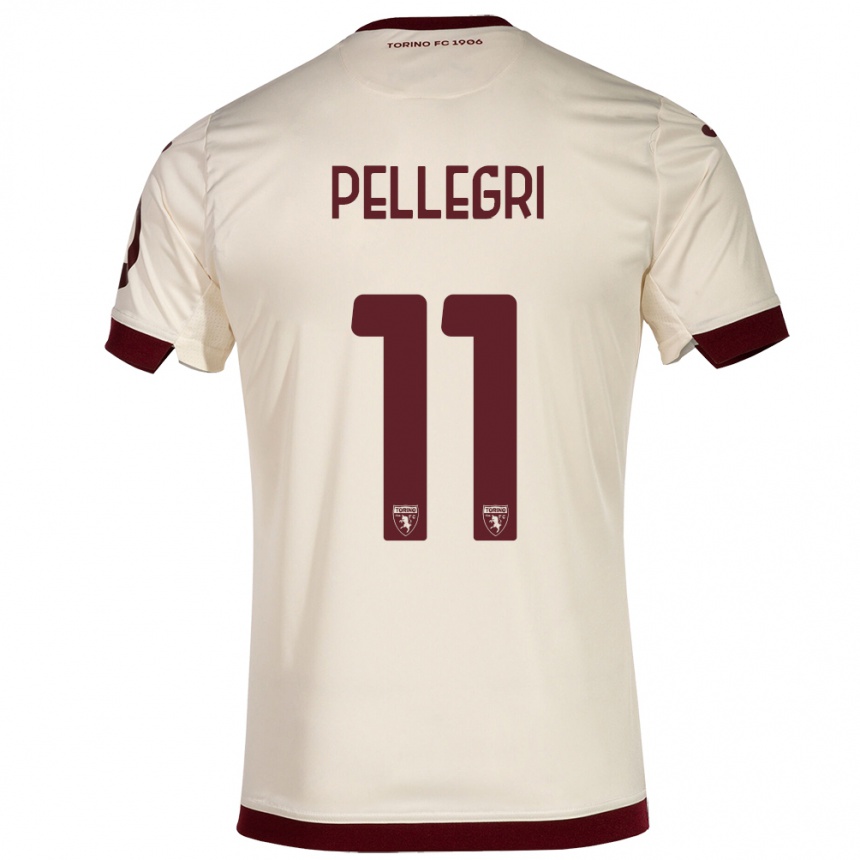 Hombre Fútbol Camiseta Pietro Pellegri #11 Champán 2ª Equipación 2023/24 Perú