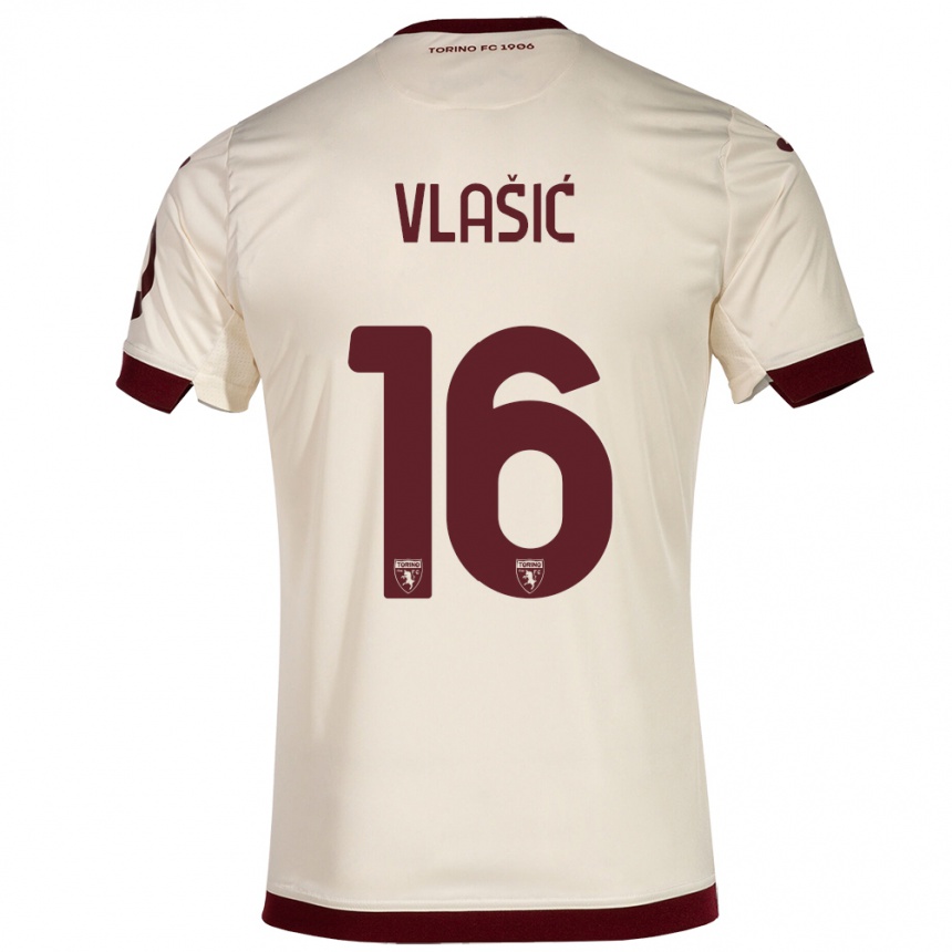 Hombre Fútbol Camiseta Nikola Vlašić #16 Champán 2ª Equipación 2023/24 Perú