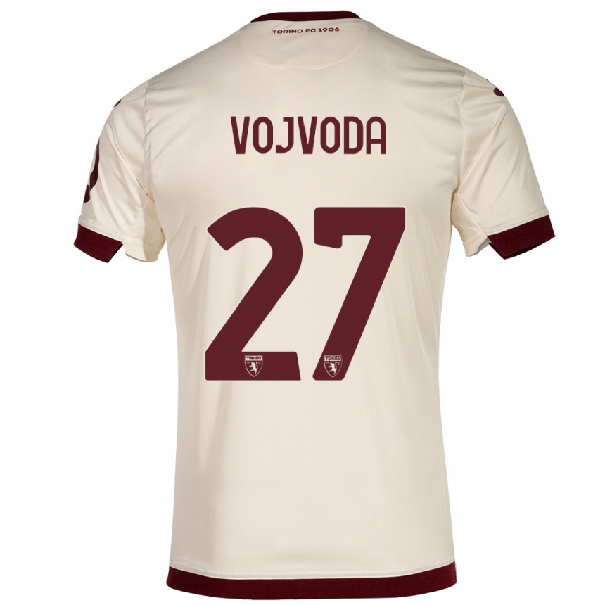 Hombre Fútbol Camiseta Mërgim Vojvoda #27 Champán 2ª Equipación 2023/24 Perú