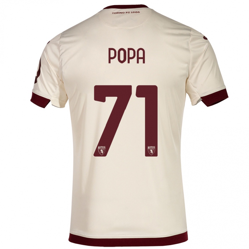 Hombre Fútbol Camiseta Mihai Popa #71 Champán 2ª Equipación 2023/24 Perú