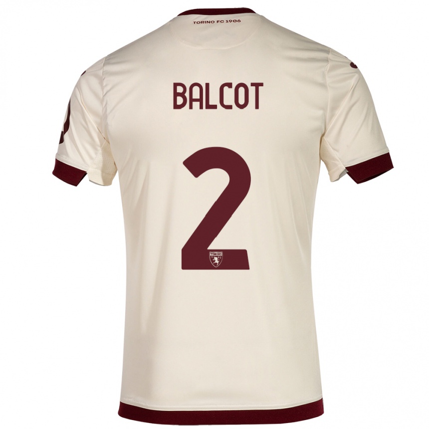 Hombre Fútbol Camiseta Côme Bianay Balcot #2 Champán 2ª Equipación 2023/24 Perú