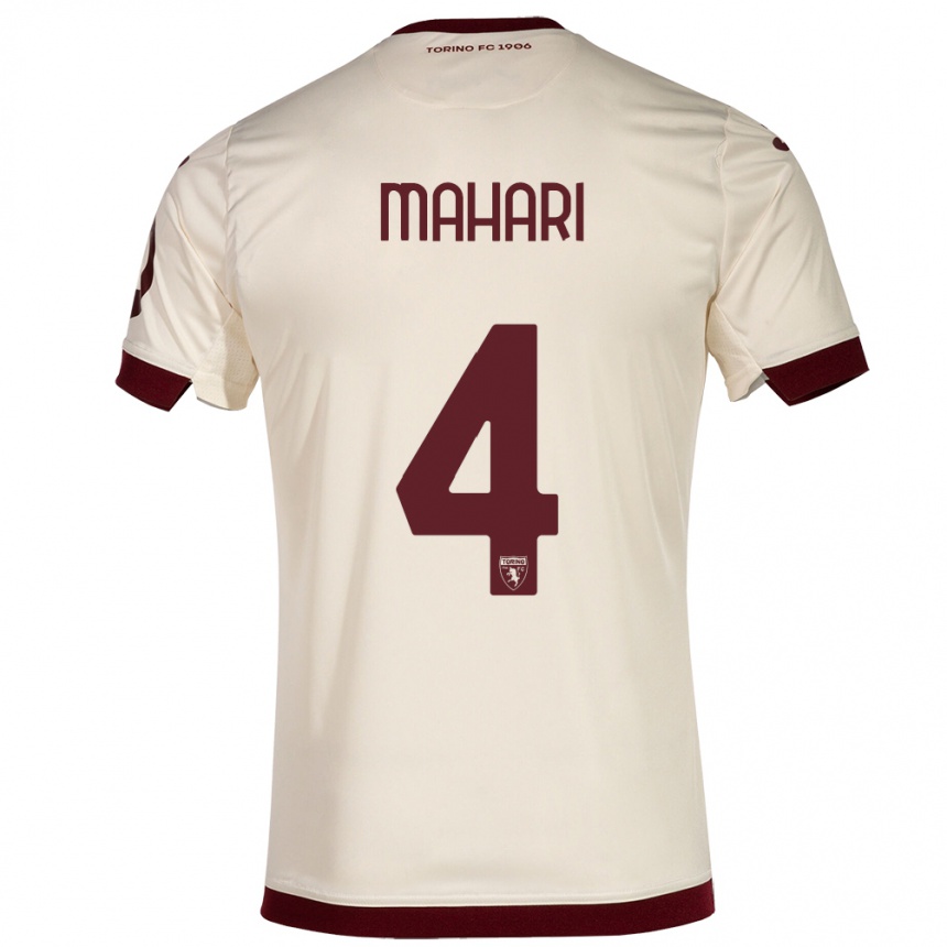 Hombre Fútbol Camiseta Efdon Mahari #4 Champán 2ª Equipación 2023/24 Perú