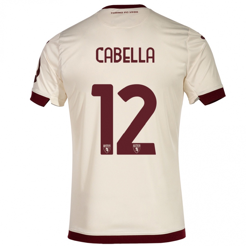 Hombre Fútbol Camiseta Matteo Cabella #12 Champán 2ª Equipación 2023/24 Perú