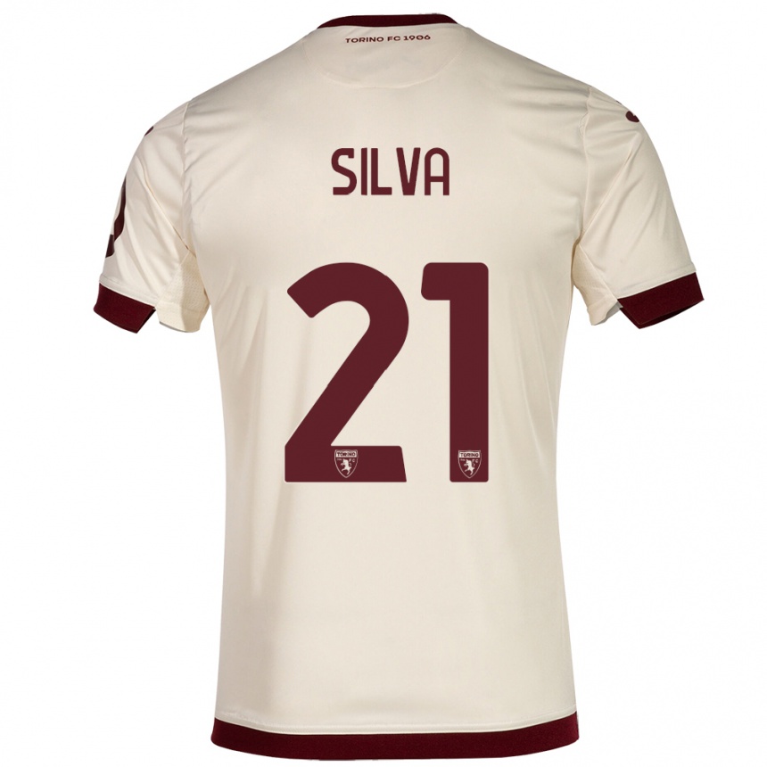 Hombre Fútbol Camiseta Jonathan Silva #21 Champán 2ª Equipación 2023/24 Perú