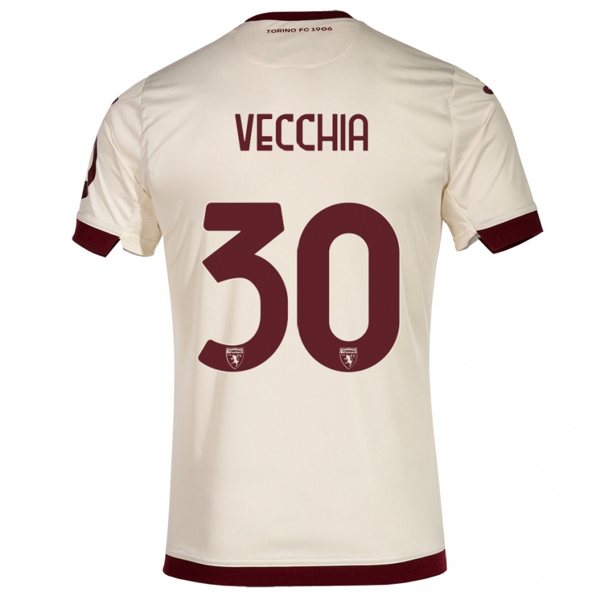 Hombre Fútbol Camiseta Marco Dalla Vecchia #30 Champán 2ª Equipación 2023/24 Perú