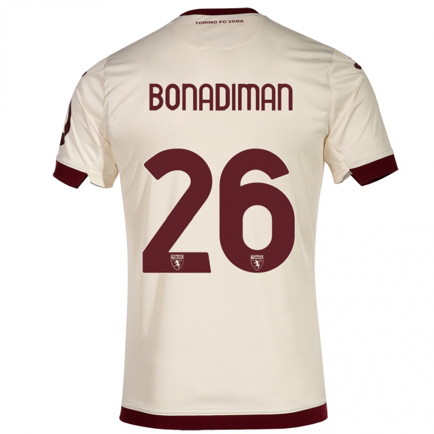 Hombre Fútbol Camiseta Matteo Bonadiman #26 Champán 2ª Equipación 2023/24 Perú