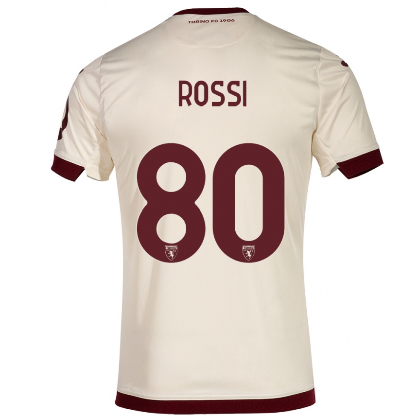 Hombre Fútbol Camiseta Simone Rossi #80 Champán 2ª Equipación 2023/24 Perú