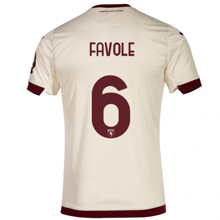 Hombre Fútbol Camiseta Stefania Favole #6 Champán 2ª Equipación 2023/24 Perú