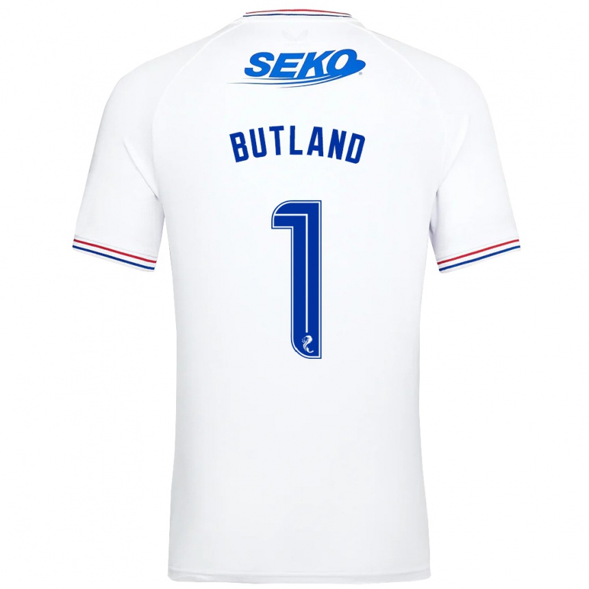 Hombre Fútbol Camiseta Jack Butland #1 Blanco 2ª Equipación 2023/24 Perú