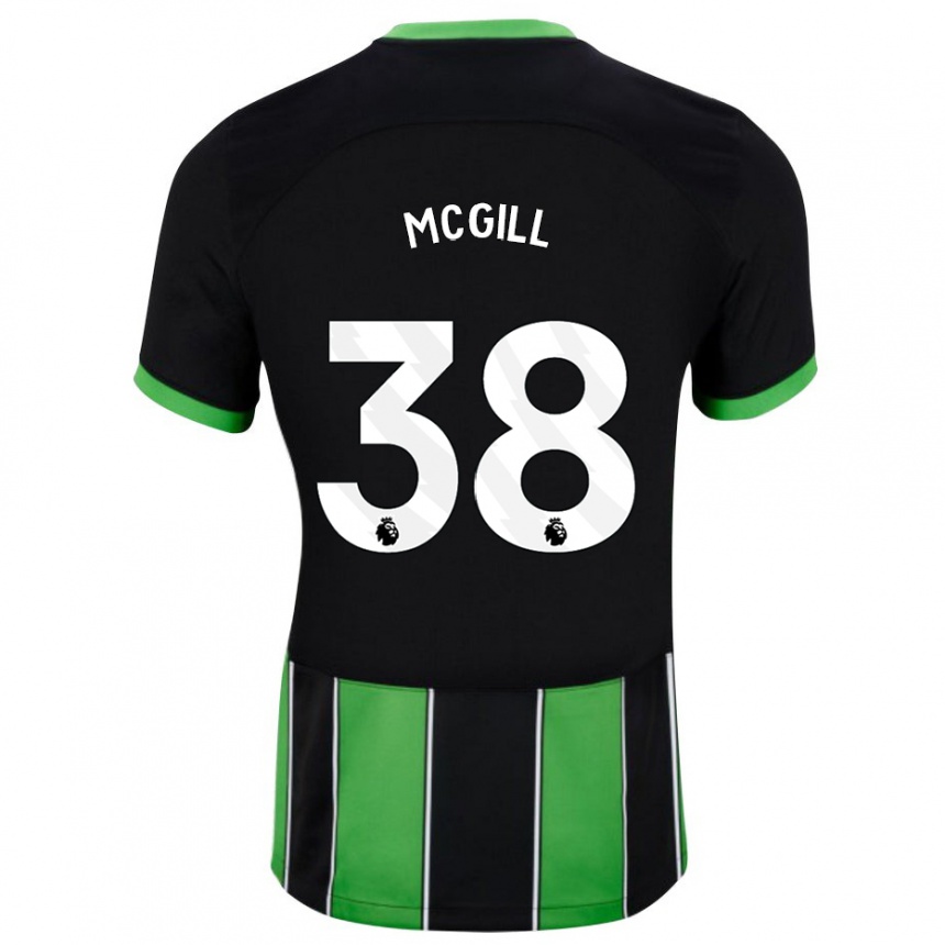 Hombre Fútbol Camiseta Tom Mcgill #38 Verde Negro 2ª Equipación 2023/24 Perú