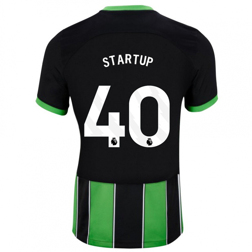 Hombre Fútbol Camiseta Katie Startup #40 Verde Negro 2ª Equipación 2023/24 Perú