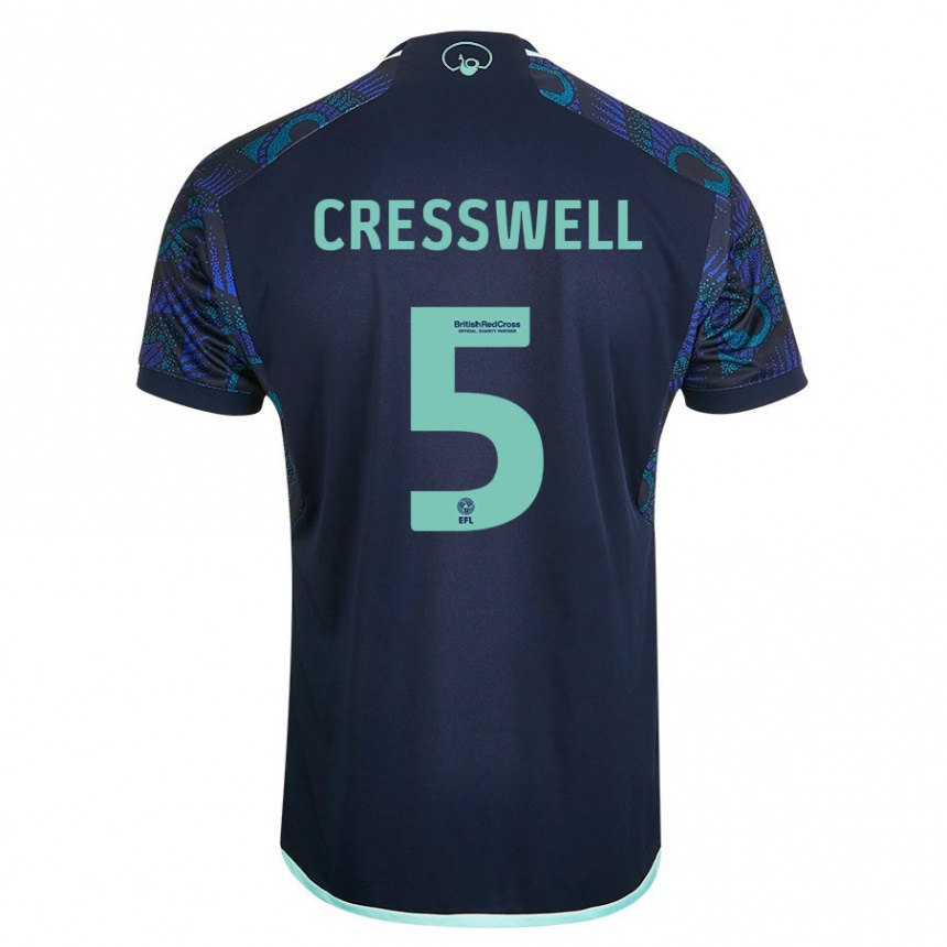 Hombre Fútbol Camiseta Charlie Cresswell #5 Azul 2ª Equipación 2023/24 Perú