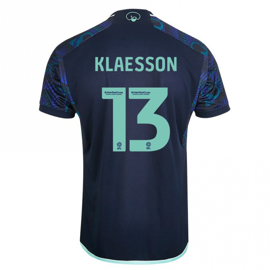 Hombre Fútbol Camiseta Kristoffer Klaesson #13 Azul 2ª Equipación 2023/24 Perú