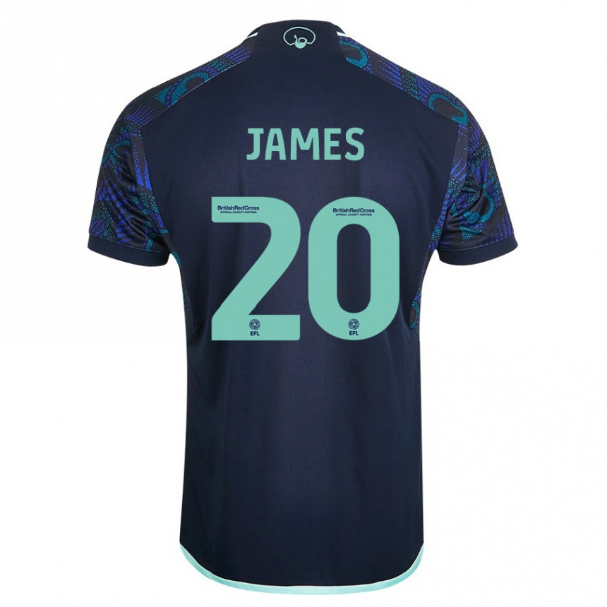 Hombre Fútbol Camiseta Daniel James #20 Azul 2ª Equipación 2023/24 Perú