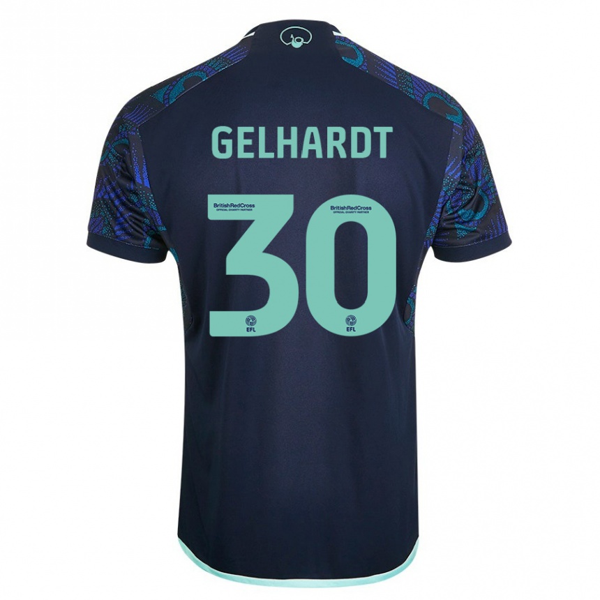 Hombre Fútbol Camiseta Joe Gelhardt #30 Azul 2ª Equipación 2023/24 Perú