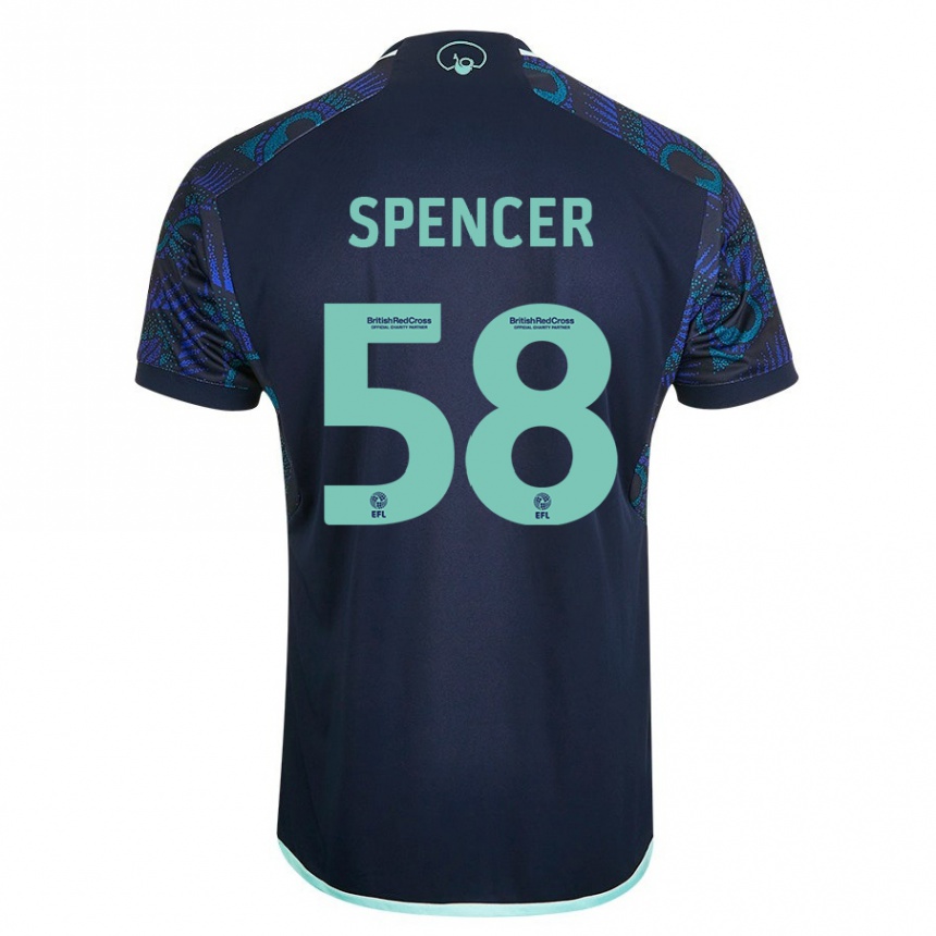 Hombre Fútbol Camiseta Morten Spencer #58 Azul 2ª Equipación 2023/24 Perú