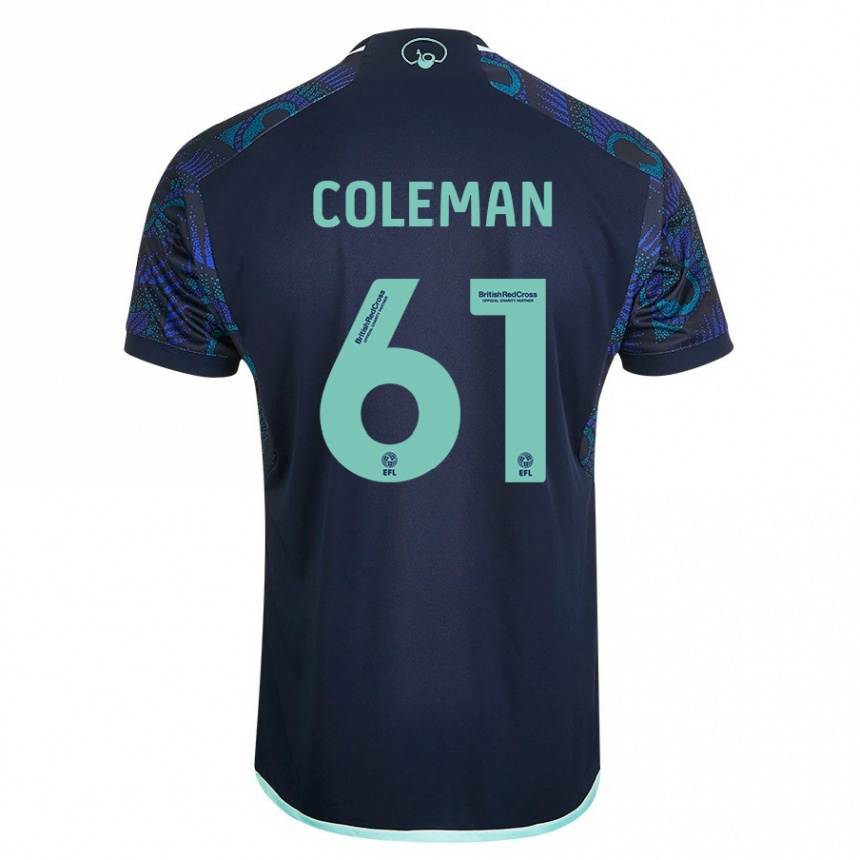 Hombre Fútbol Camiseta Cian Coleman #61 Azul 2ª Equipación 2023/24 Perú