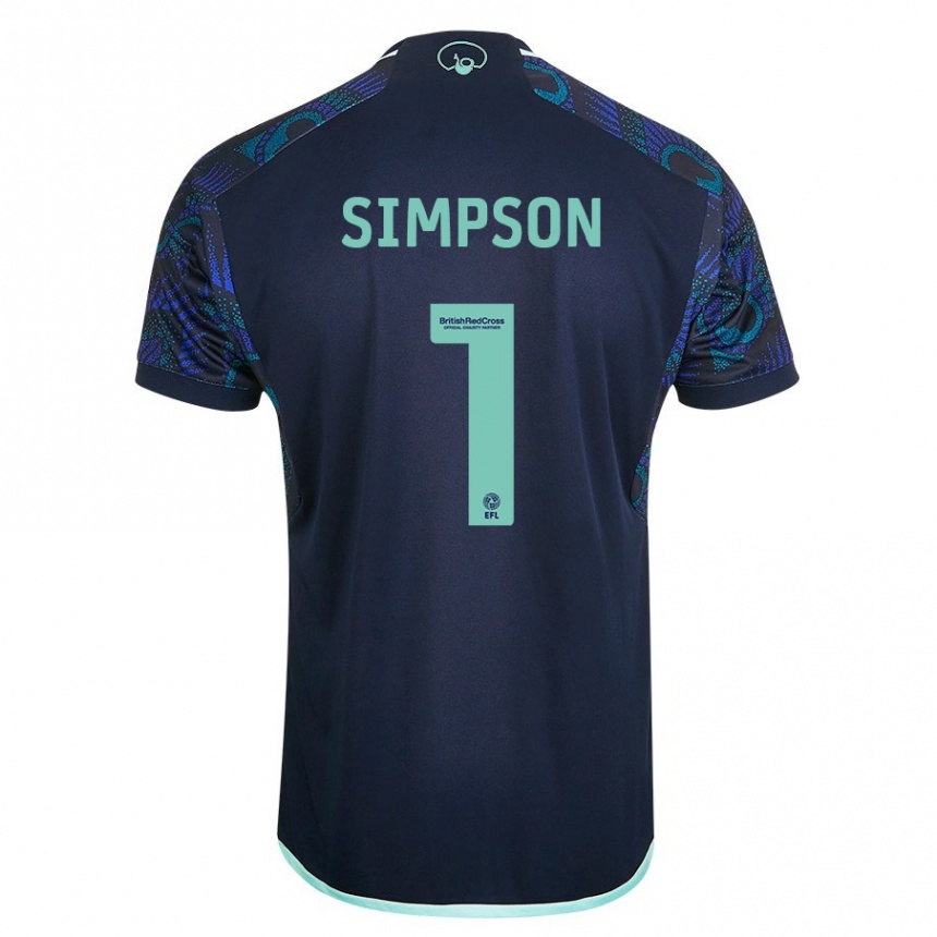 Hombre Fútbol Camiseta Carrie Simpson #1 Azul 2ª Equipación 2023/24 Perú